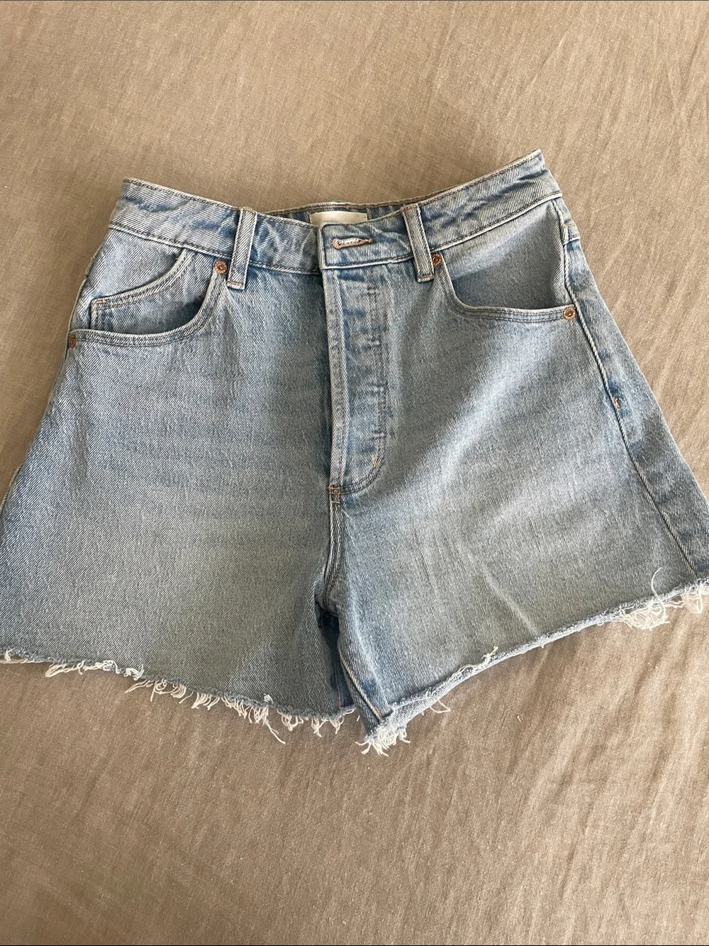 ROLLA'S Light Blue Denim High-Waist Cutoff Shorts